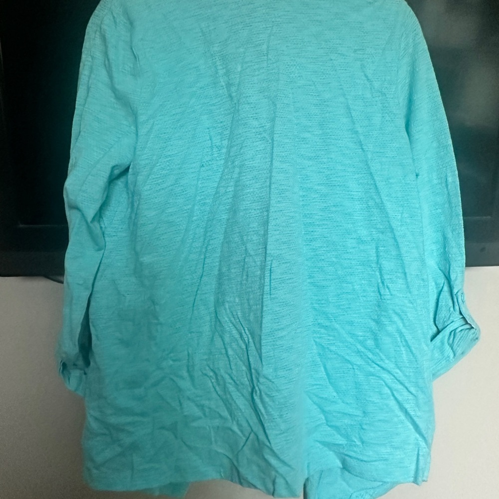 Talbots Blue Cardigan with Drawstring - Picture 7 of 7